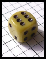 Dice : Dice - 6D Pipped - Yellow Solid with Black Pips - FA collection buy Dec 2010